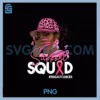 Support Squad PNG, Leopard Black Girl Breast Cancer Awareness PNG