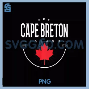 Vintage Cape Breton Island PNG, Retro Nova scotia canada leaf PNG