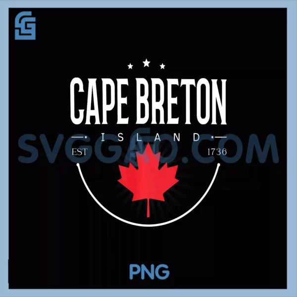 Vintage Cape Breton Island PNG, Retro Nova scotia canada leaf PNG