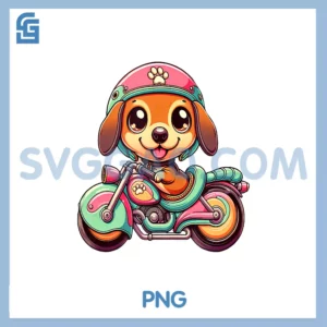 Adorable PNG, Dog On Motorcycle Fun Ride PNG