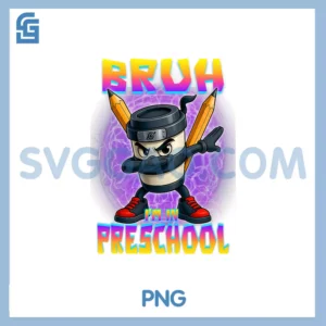 Bruh I'm In Preschool PNG, Back to School Italian Brainrot PNG