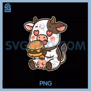Burger Love Cow PNG