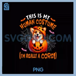 Halloween Joke Human PNG, Corgi In Carved Pumpkin PNG