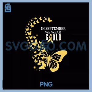 Childhood Cancer PNG, Awareness Butterfly In September We Wear PNG