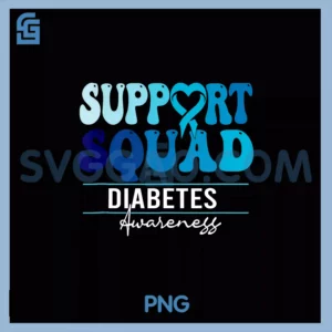 Diabetes Awareness Support Squad PNG, Groovy Diabetic Awareness PNG