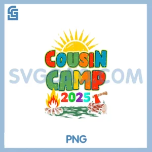 Family Camping Summer Vacation Crew PNG, Cousin Camp 2025 PNG