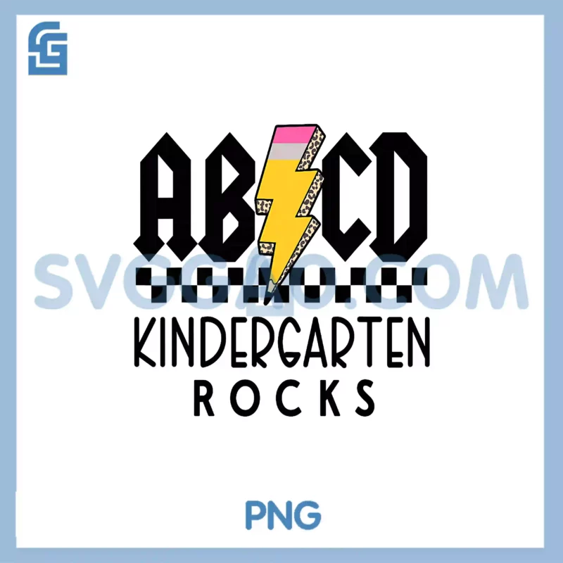 ABCD Kindergarten Rocks PNG, Pencil Lighting Bolt Teacher PNG