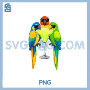 Tropical Parrot Margarita Party PNG, Beach Vacation PNG