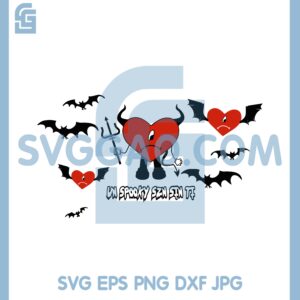 Bat Bunny Halloween Heart Devil Svg, Spooky Szn Sin Ti Halloween Svg
