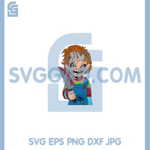 Chucky Horror Holding Knife Halloween Svg, Chucky Horror Halloween Svg