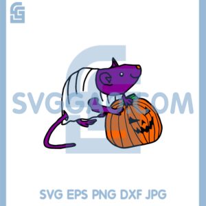 Cute Rat Getting Ready for Halloween Horror Svg, Rat Halloween Svg, Rat Pumpkin Svg