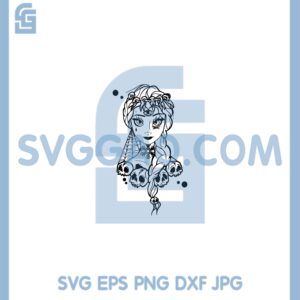 Elsa Frozen Skull Svg, Halloween Elsa Frozen Svg, Halloween Elsa Svg