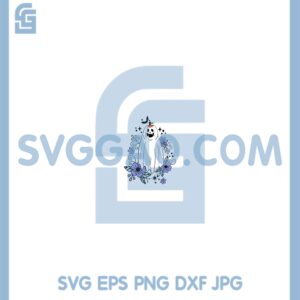 Floral Ghost Pumpkin Head Svg, Halloween Ghost Svg, Cute Ghost Svg