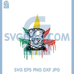 Frankenstein Cannabis Svg, Halloween Marijuana Svg