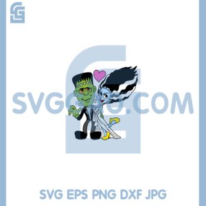 Frankenstein Love Svg, Frankenstein And Bride Heart Svg, Bride Love Halloween Svg