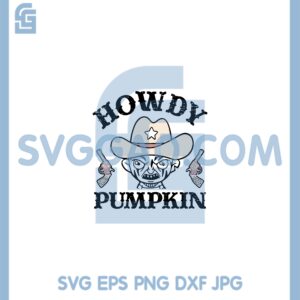 Freddy Krueger Howdy Pumpkin SVG, Groovy Cowboy Halloween SVG