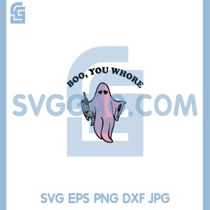 Halloween Boo You Whore Svg, Mean Girl Halloween Svg, Ghost Pink Halloween Svg