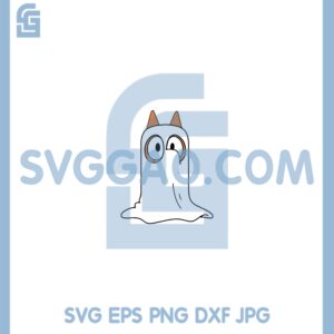 Halloween Chilli Heeler Svg, New Bluey Halloween Svg, Chilli Heeler Ghost Svg