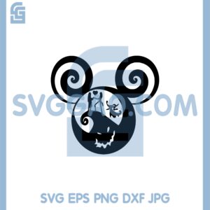 Disney Mouse Nightmare Before Christmas Svg, Disney Halloween Svg, Mickey Mouse Halloween Svg