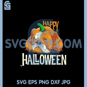Happy Halloween Bulldog SVG, Halloween Svg, Trick Or Treat Svg, Spooky Svg, Halloween English Bulldog Svg