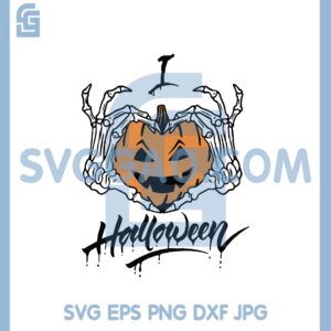 Hand Shaped Pumpkin Heart Svg, I Love Halloween Svg, Pumpkin Svg