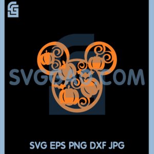 Hidden Pumpkin Mouse Head Svg, Fall Halloween Mouse Svg