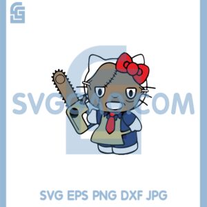 Hello Kitty Leatherface Svg, Hello Kitty Halloween Svg, Leatherface Svg