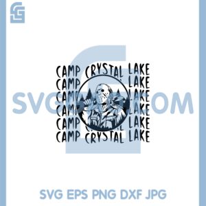 Horror Halloween Stacked friday the 13 Svg, Camp Crystal Lake Svg, Jason Voorhees Mask Slasher Svg