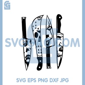Horror Movie Characters In Knives Svg, Knives Halloween Svg, Knives Svg
