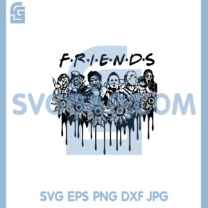Horror Movie Killers Flower Svg, Halloween Horror Movie Killers Svg, Scary Friends Svg