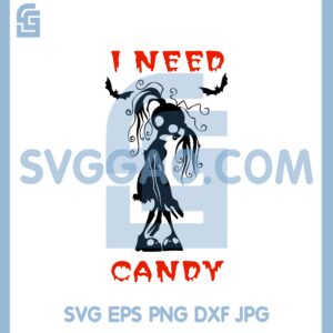 I Need Candy Svg, Cute Girl Zombie Svg, Cute Halloween Zombie Svg