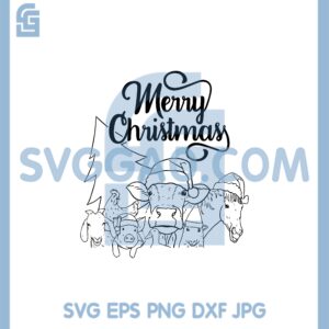 Animals Christmas Svg, Christmas Farm Animals Truck Svg