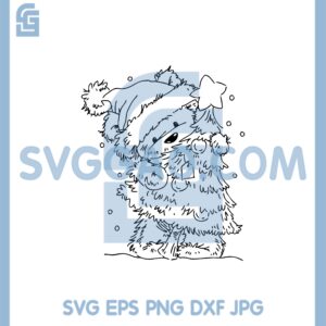 Bear Christmas Tree Svg, Babies Bear Svg, Winter Snowflakes Christmas Lights Svg