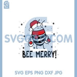 Bee Hat Christmas Svg, Bee Merry svg, Bee Christmas Svg