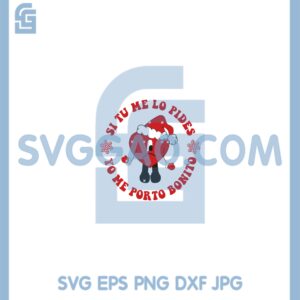 Benito Christmas Heart Hat Svg, Si Tu Me Lo Pides Yo Me Porto Bonito Svg, Bonito Christmas Svg
