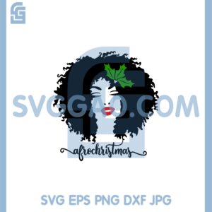 Black Afro Christmas Svg, Girl Afro Black Christmas Svg