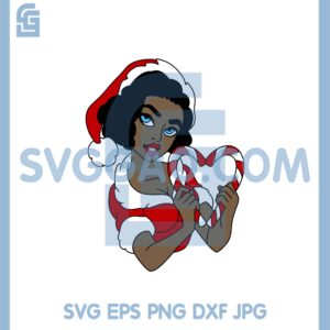Black Girl Heart Christmas Svg, Black Girl Santa Svg