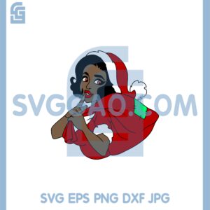 Black Girl Santa Svg, Christmas Gift Bag Black Girl Svg, Christmas Gift Bag Svg