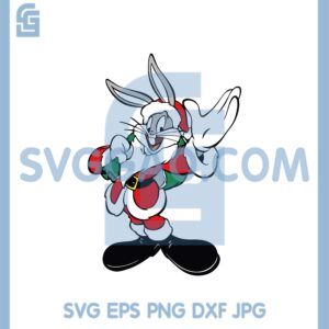 Bunny Santa Christmas Svg, Bugs Santa Svg, Bunny Christmas Svg