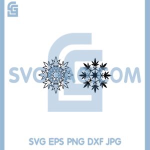 Cannabis Snowflake SVG, Christmas Marijuana Leaves, Cricut Silhouette Cameo Cutting File