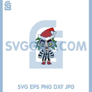 Chibi Beetlejuice Christmas Svg, Beetlejuice Santa Hat Svg, Merry Christmas Beetlejuice Svg