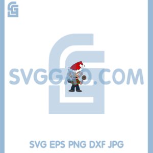 Chibi Freddy Krueger Christmas SVG, Krueger Santa Hat SVG, Freddy Christmas Svg