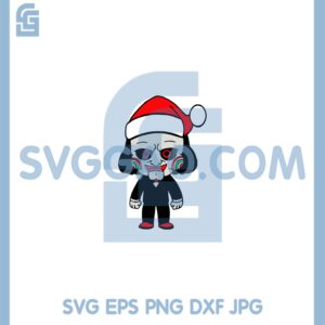 Chibi Jigsaw Christmas Movies Svg, Jigsaw Horror Santa Hat Svg, Jigsaw Merry Christmas Svg