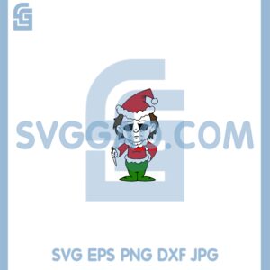 Chibi Michael Myers Christmas Svg, Michael Myers Santa Hat Svg, Merry Michael Svg