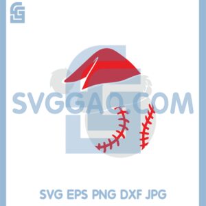 Baseball Christmas Hat Svg, Funny Baseball Christmas Svg, Santa Baseball Svg