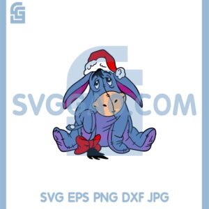 Christmas Burro Svg, Burro Santa Svg, Burro Wearing A Christmas Hat Svg
