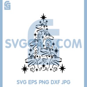 Christmas Dinosaur Tree Svg, Dinosaur Hat Santa Svg, Dinosaur Christmas Svg