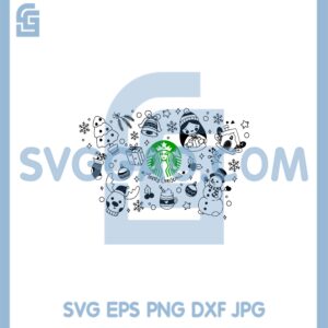 Christmas Doodles Starbucks Svg, Doodles Christmas Svg