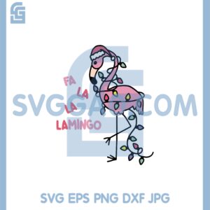 Christmas Flamingo Light Svg, Season Winter Svg, Fa La La Lamingo Christmas Lights Svg