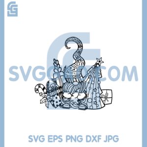 Christmas Gift box Gnome Svg, Gnome With Gifts and Christmas Tree Svg
